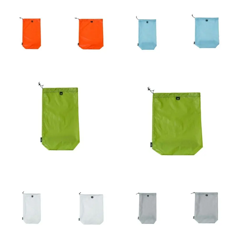 Silicon Coated Nylon Slippers Storage Bag Bundle Pocket Solid Color Drawstring Shoes Bag M/L Waterproof