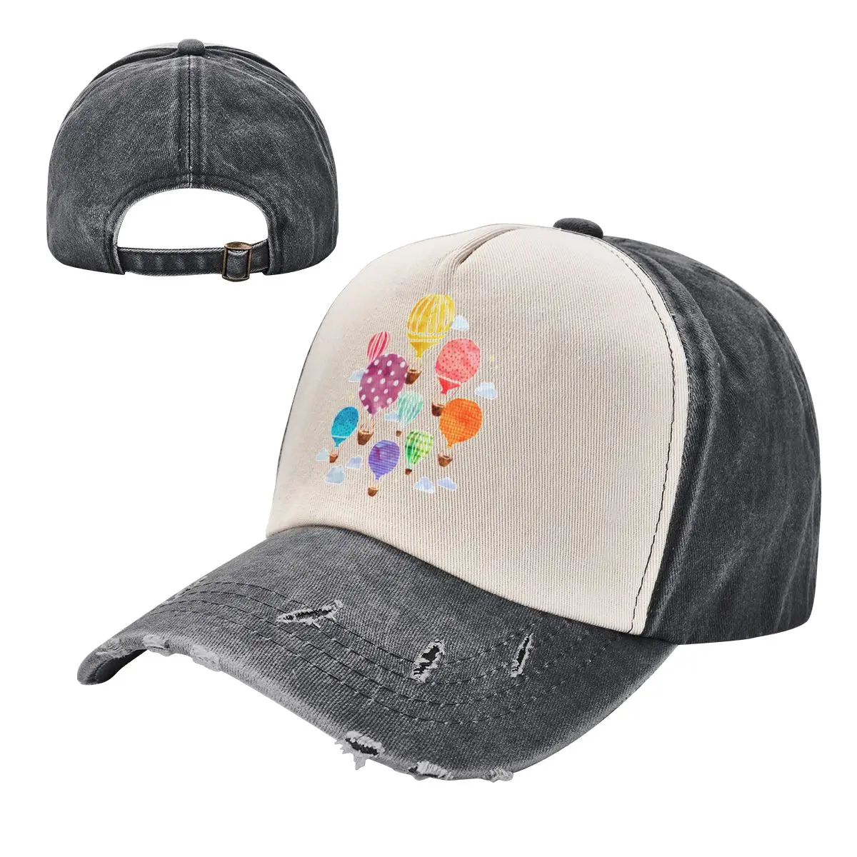 Gorras de béisbol lavadas con globo aerostático, Unisex, moda