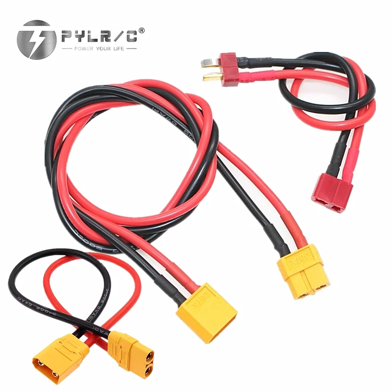 XT60 XT90 Deans T enchufe macho a T adaptador hembra Cable de extensión de enchufe T Cable de silicona 14AWG 12AWG 1 Uds