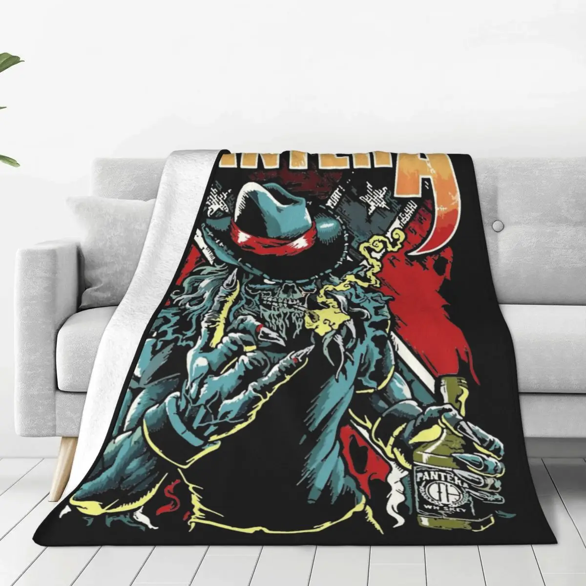 Pantera Metal Band Blankets Heavy Mental Fleece Funny Breathable Throw Blankets for Chair Covering Sofa Textile Decor