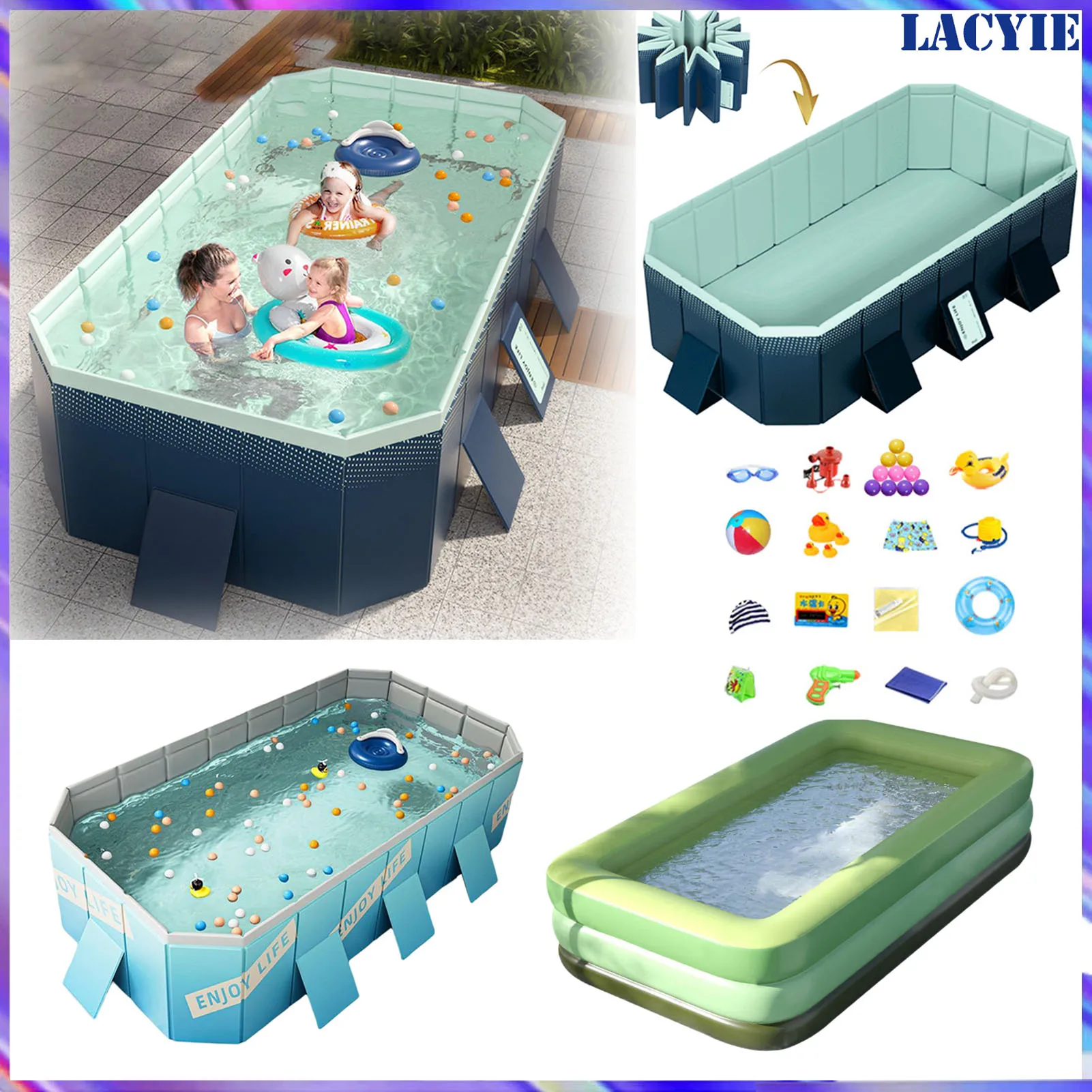 Large Swimming Pool Inflatable Pool Swim Bathtub Kids Children Garden Outdoor Above Ground Swimming Pool For The Whole Family