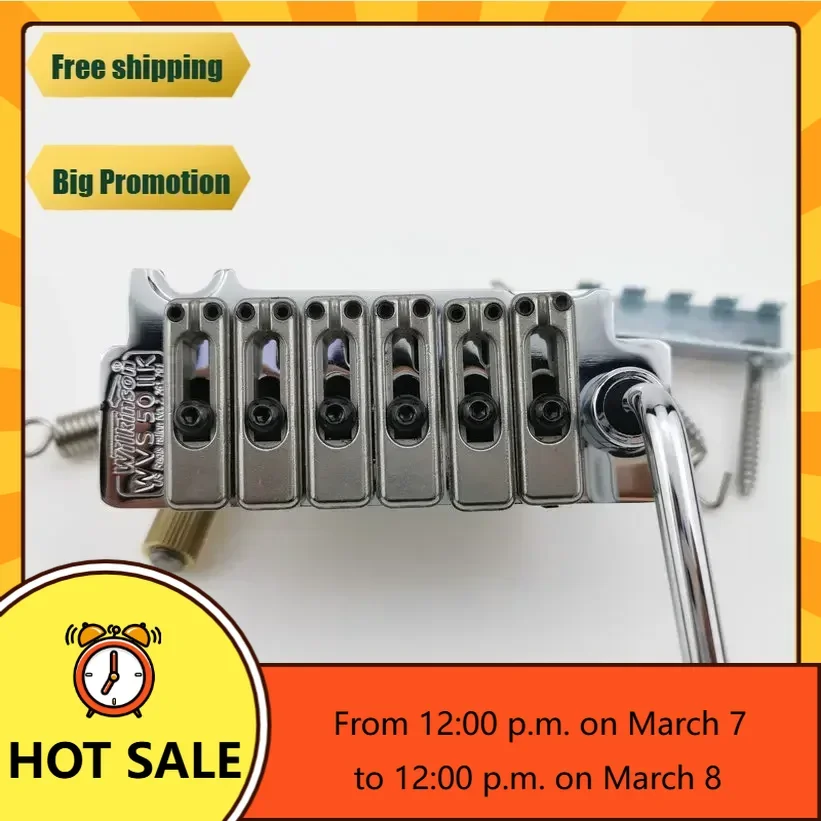 Q-X- Music Store-Wilkinson WVS50IIK Guita Tremolo Bridge With matching Satin Saddles Chrome high quality in stock