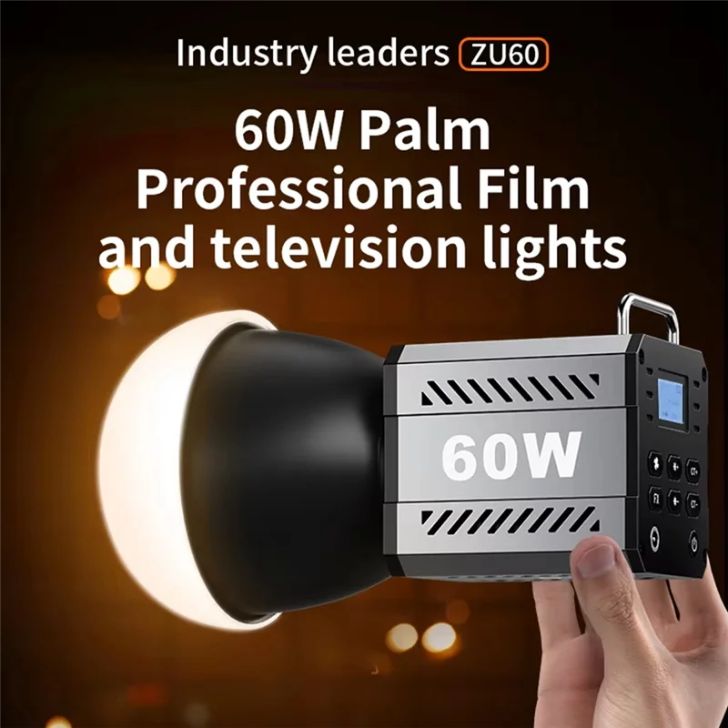 60W Handle Photo Studio Light COB 2700-7500K Dimmable LED Video Lights For Vlog Photo Studio Film Livstreaming US PLUG-[Mriae Pa