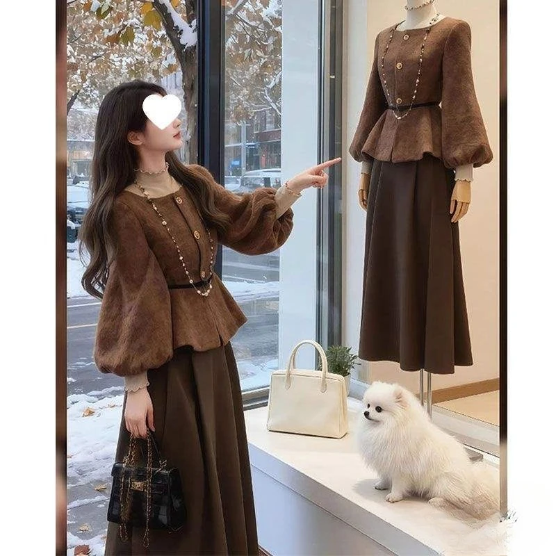 Royal Sister Style Celebrity Suit 2026 Autumn New Niche Temperament Small Fragrant Style Jacket Versatile Skirt Women's Clothing