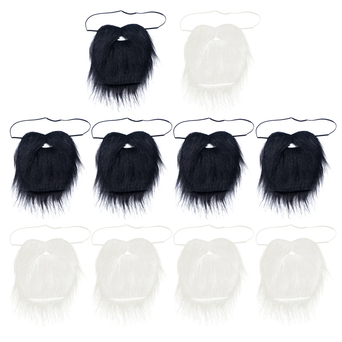 

10 pcs Fake Beard Long Synthetic Beard For Kids Adults Durable Adjustable Halloween Cosplay Masquerade Party Props Costume
