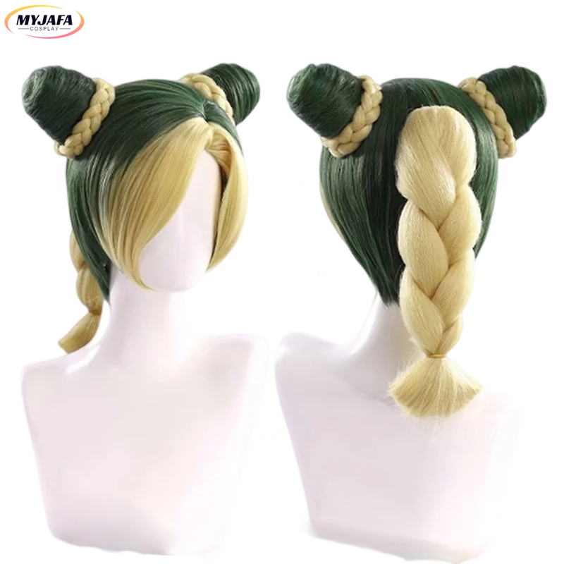 Jolyne Cujoh Kujo Cosplay Wig Stone Ocean Jojo Cosplay High Quality Dark Blue Green Heat Resistant Synthetic Hair Wigs + Wig Cap