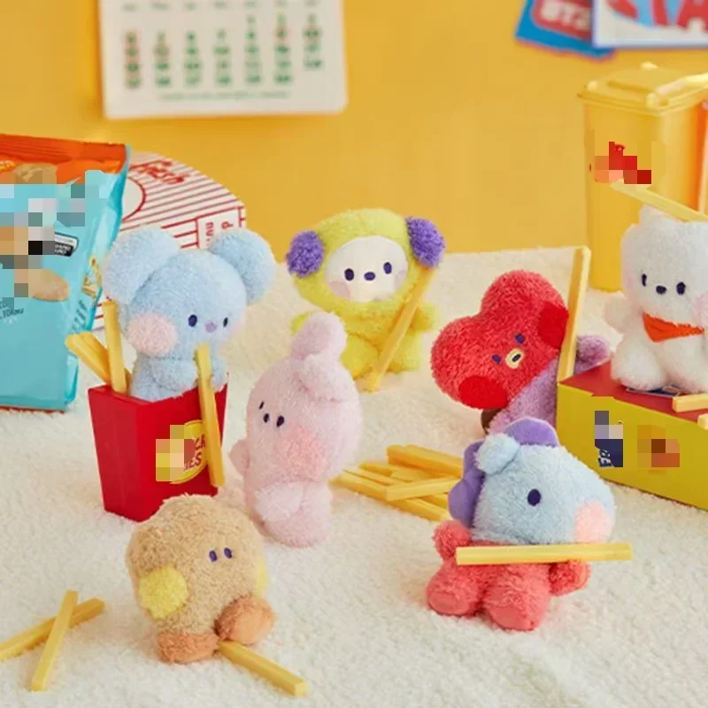 New Arrival BT21 Mini Soft Fluffy Doll Keychain Non-Shedding Tiny Animal Charm Daily Concert Portable Collectible Holiday Gift