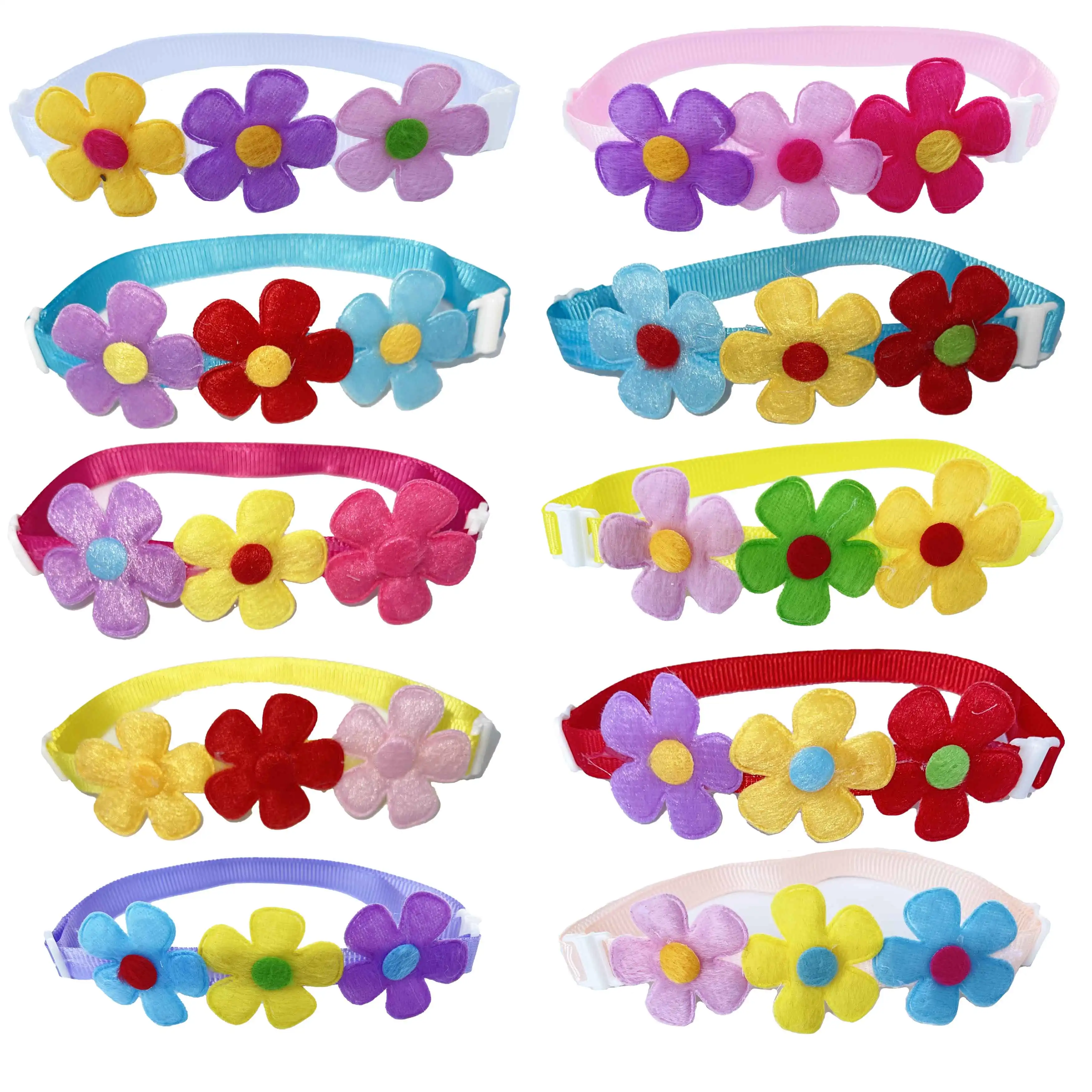 50/100pcs Colorful Flower Dog Bow Tie Beautiful Pet Dog Cat Bowties Collar Fashion Cute Pet Accessories For Small Dogs