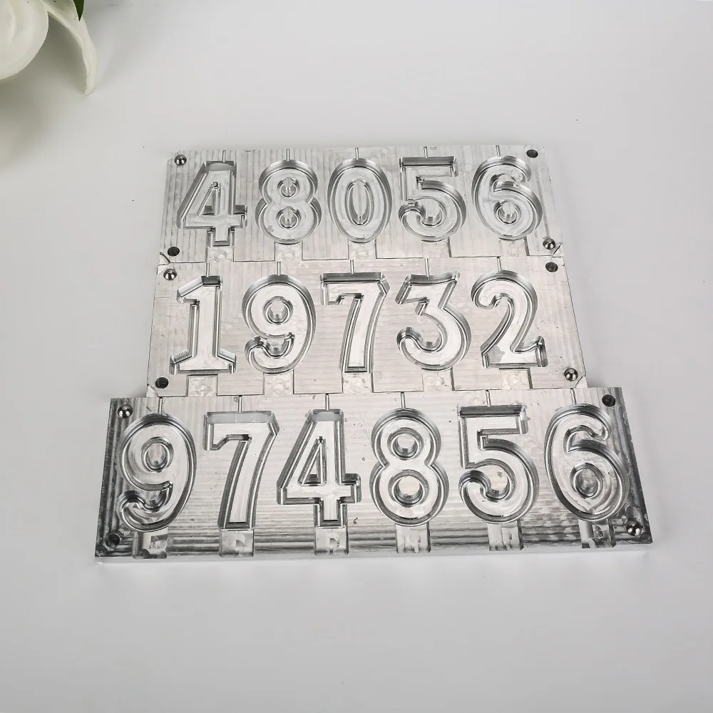 Custom Designer Number Alphabet Aluminum Plate Candle Mold