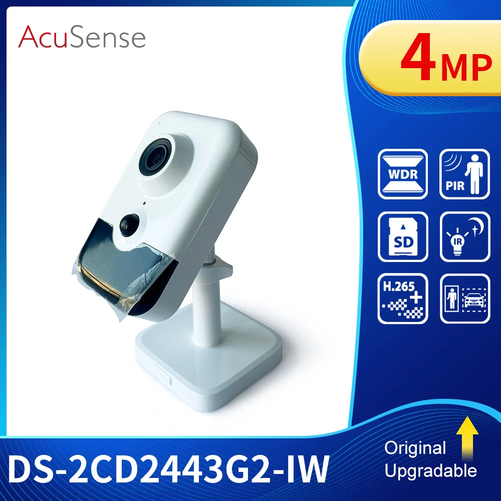 

Без логотипа OEM Hik DS-2CD2443G2-IW 4 МП AcuSense IP Wi-Fi камера Cube POE двухстороннее аудио PIR CCTV Беспроводная версия