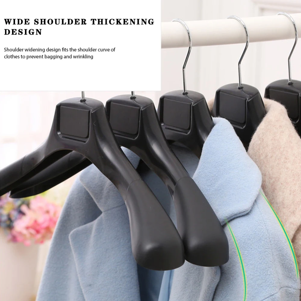 5 PCS Wide Shoulder Seamless Plastic Clothes Rack Clothing Store Suit Clothes Rack Set Clothes Hanging Clothes Rack