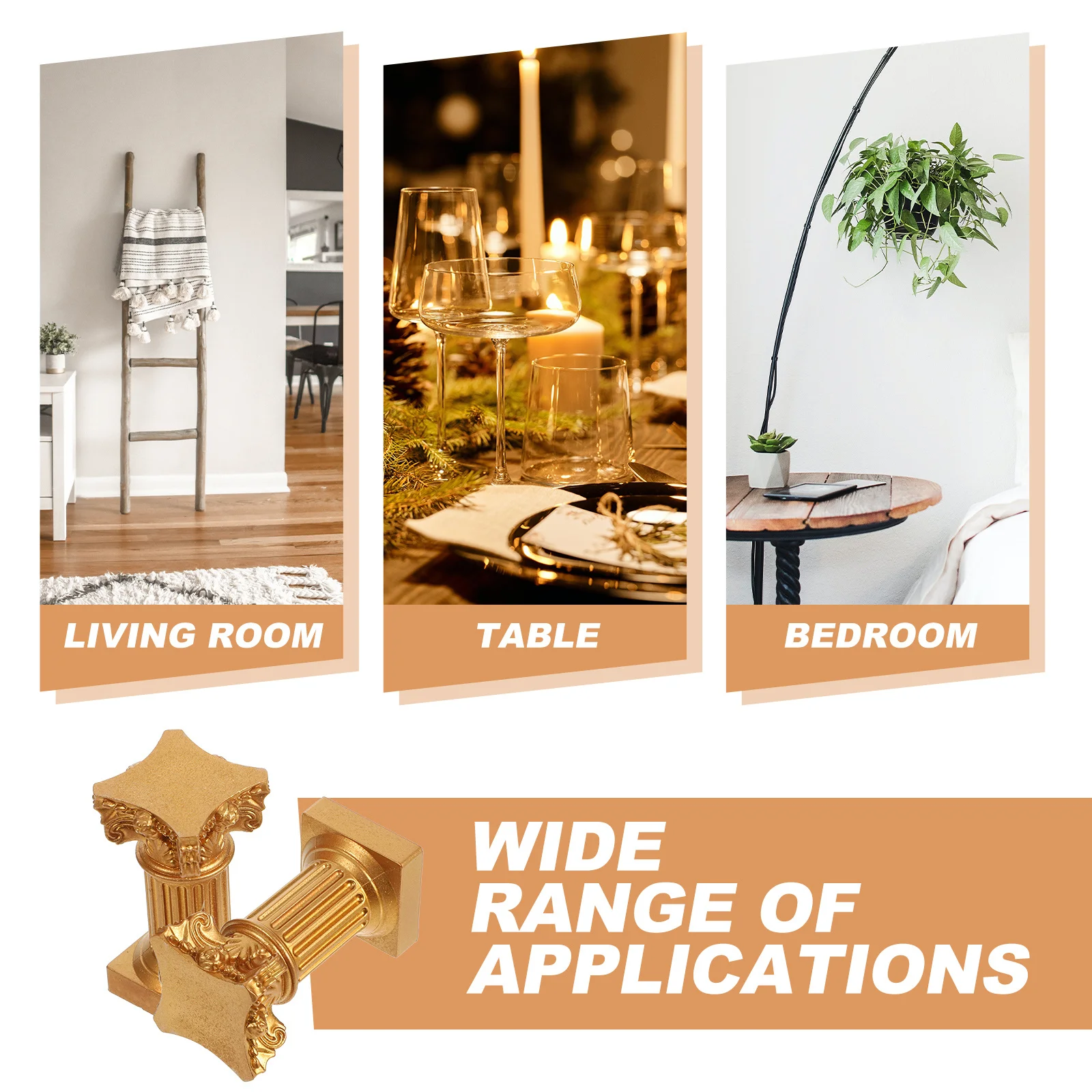 

2Pcs Resin Column Holder Roman Pillar Statue Decorative Candlestick for Bedroom Living Room Table Decoration