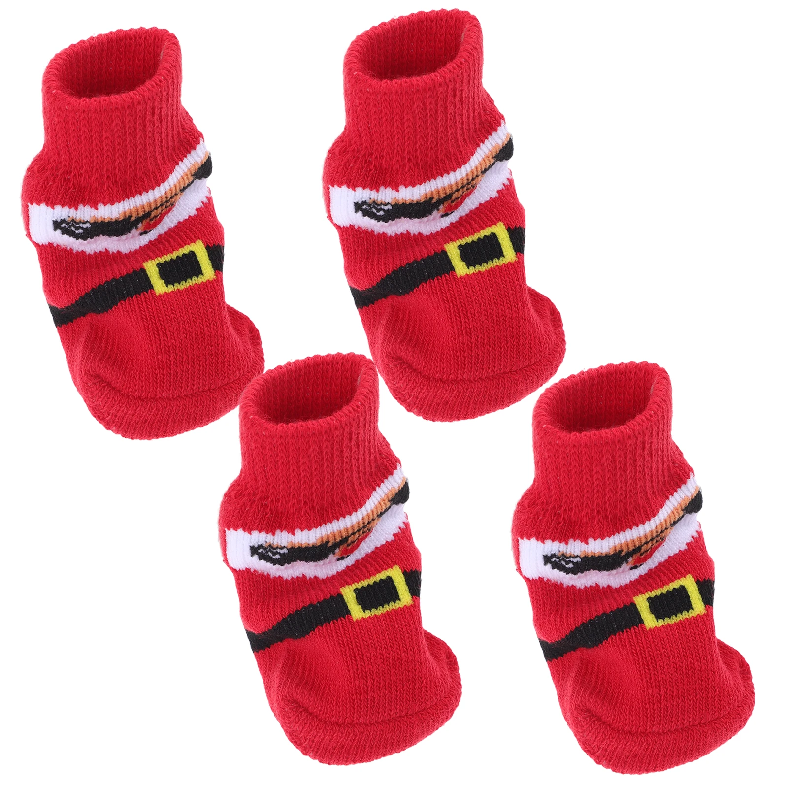 

4 Pcs Pet Warm Socks Washable Cotton Adorable Dog Polyester for Elder Christmas Stockings
