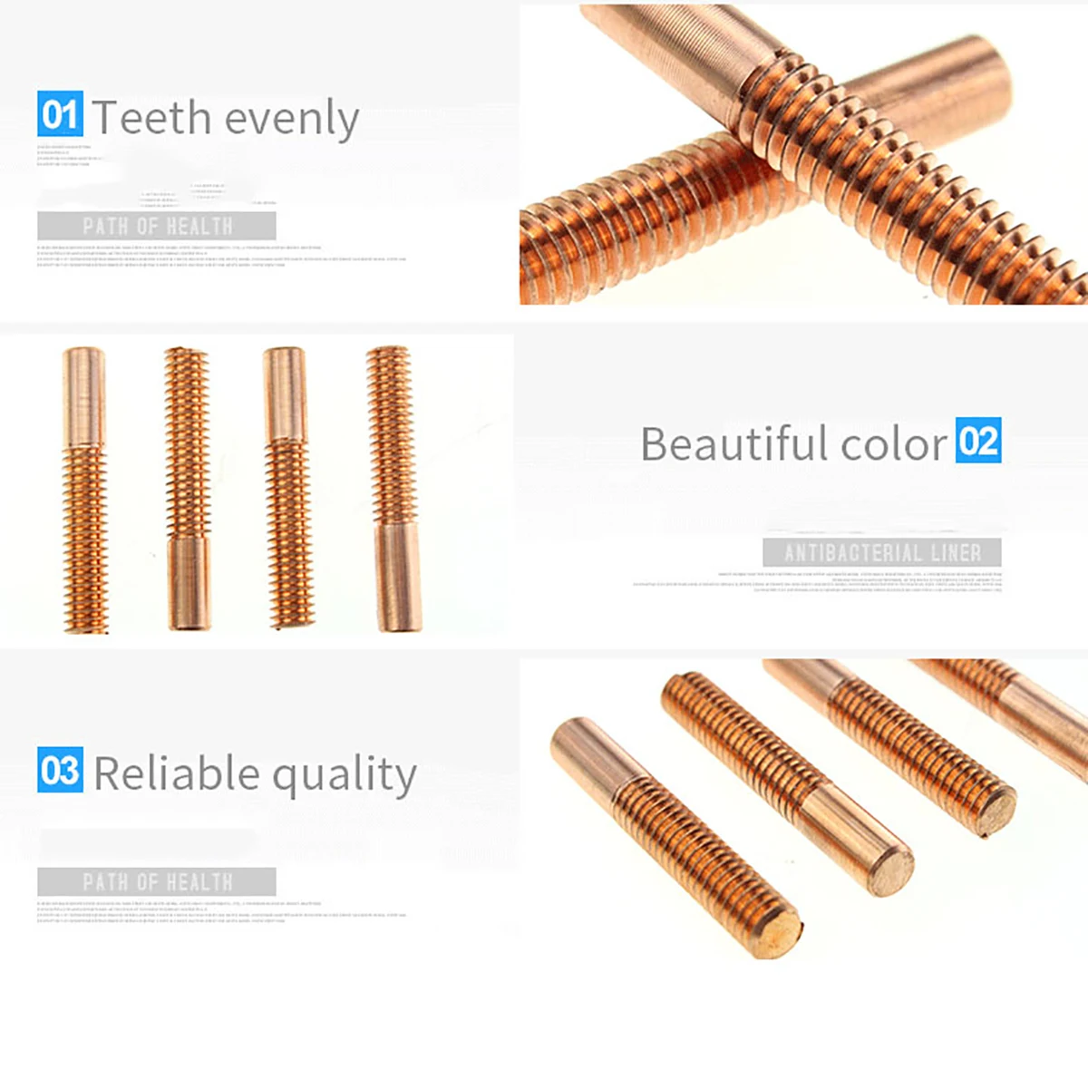 Pure Copper Tapping Electrodes for Spark EDM Thread Electrode Discharge Red Copper Screw Tooth Metric Size M2 to M20 30X50mm