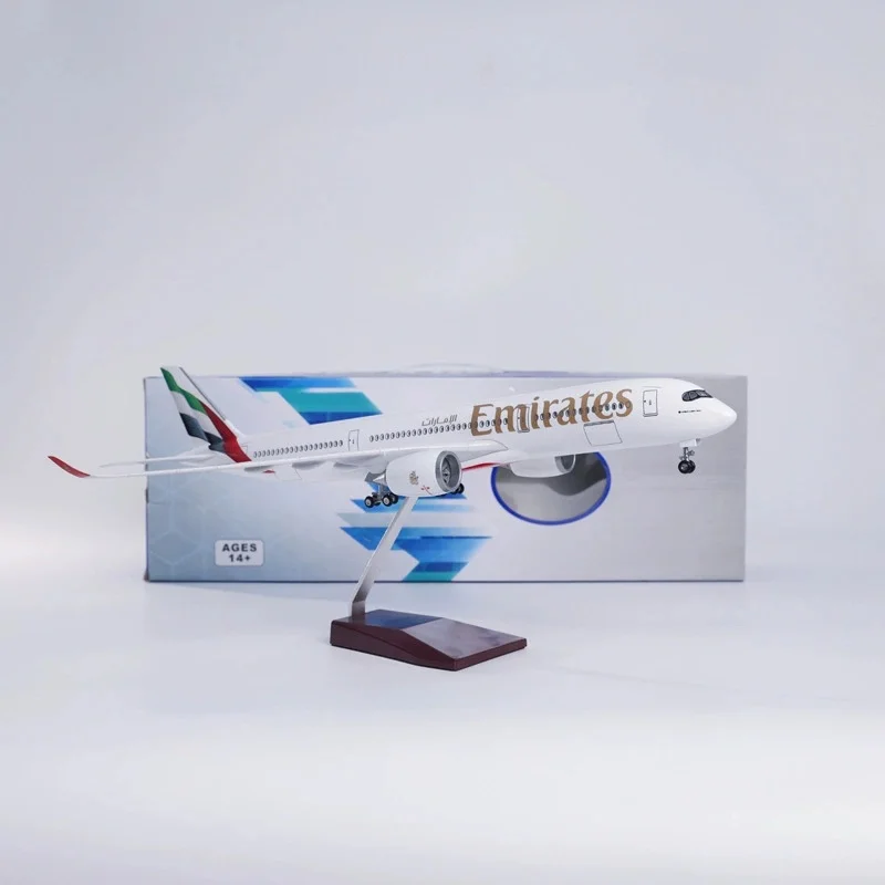 

47cm Emirates A350 Plane Model Resin Diecast Airplanes 1:142 Scale UAE with Landing Gear Collection Display Aircrafts Gifts Toys