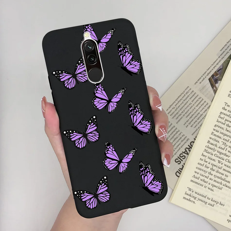 Soft Case For Xiaomi Redmi 8 Case Silicone Fundas Phone Back Cover For Redmi8 Case Flower Love Heart Bumper For Xiaomi Redmi 8