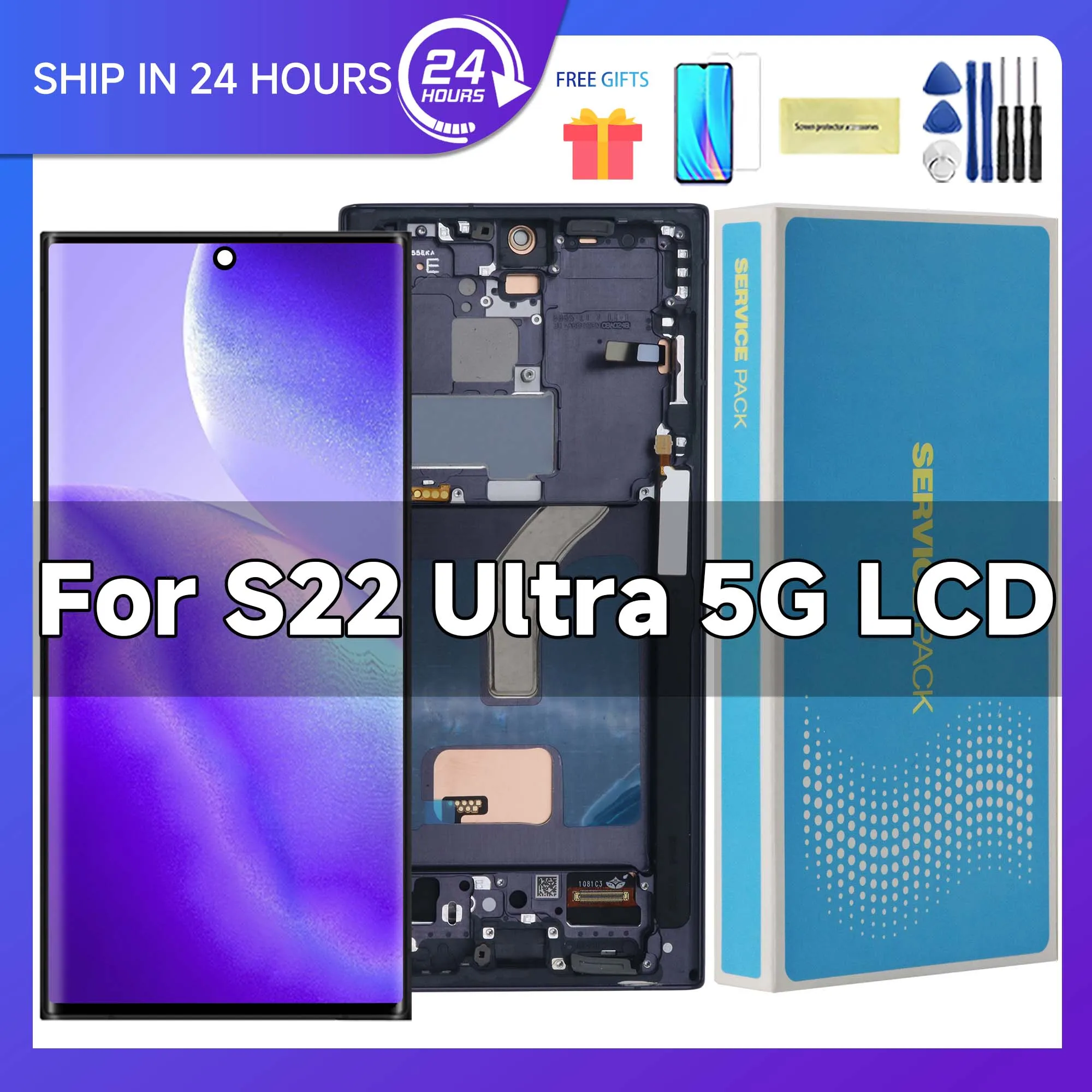 tft-lcd-for-samsung-s22-ultra-5g-display-replacement-s908-s908b-s908u-s908w-s908e-s22-ultra-5g-lcd-touch-screen-with-frame
