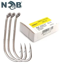 NGB Baitholder Anzuelos para mosca con púas acero al carbono anillados