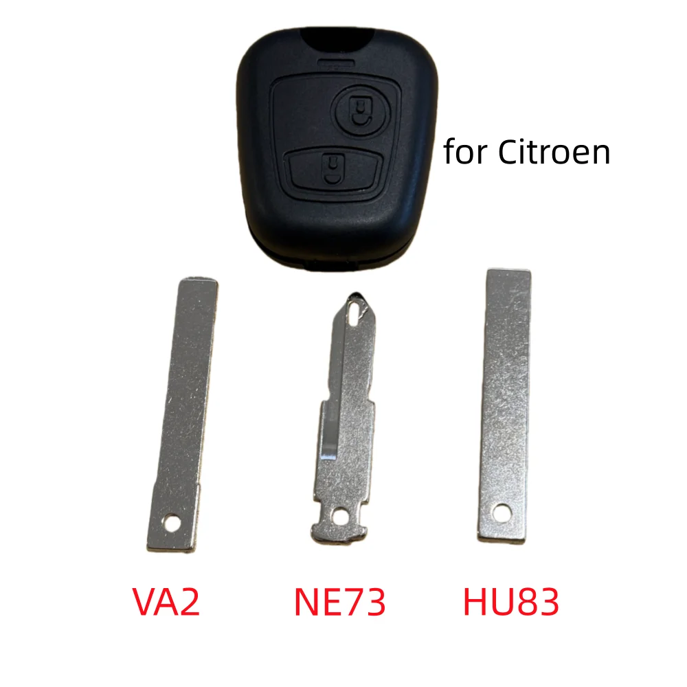 Boîtier de coque de clé télécommande 2 boutons pour citroën C1 C2 C3 saxo Berlingo XSARA Picasso avec lame VA2 ou HU83