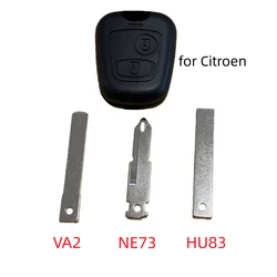 2 buttons remote key shell casing for Citroen C1 C2 C3 saxo Berlingo XSARA Picasso with VA2 or HU83 Blade