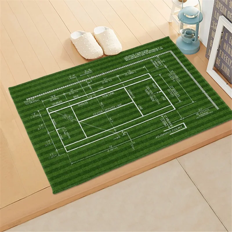 1pc Tennis Court Design Door Mat Home Decoration Bath Mat Welcome Non-Slip Entrance Rug Carpet For RV Floor Washable Welcome Mat