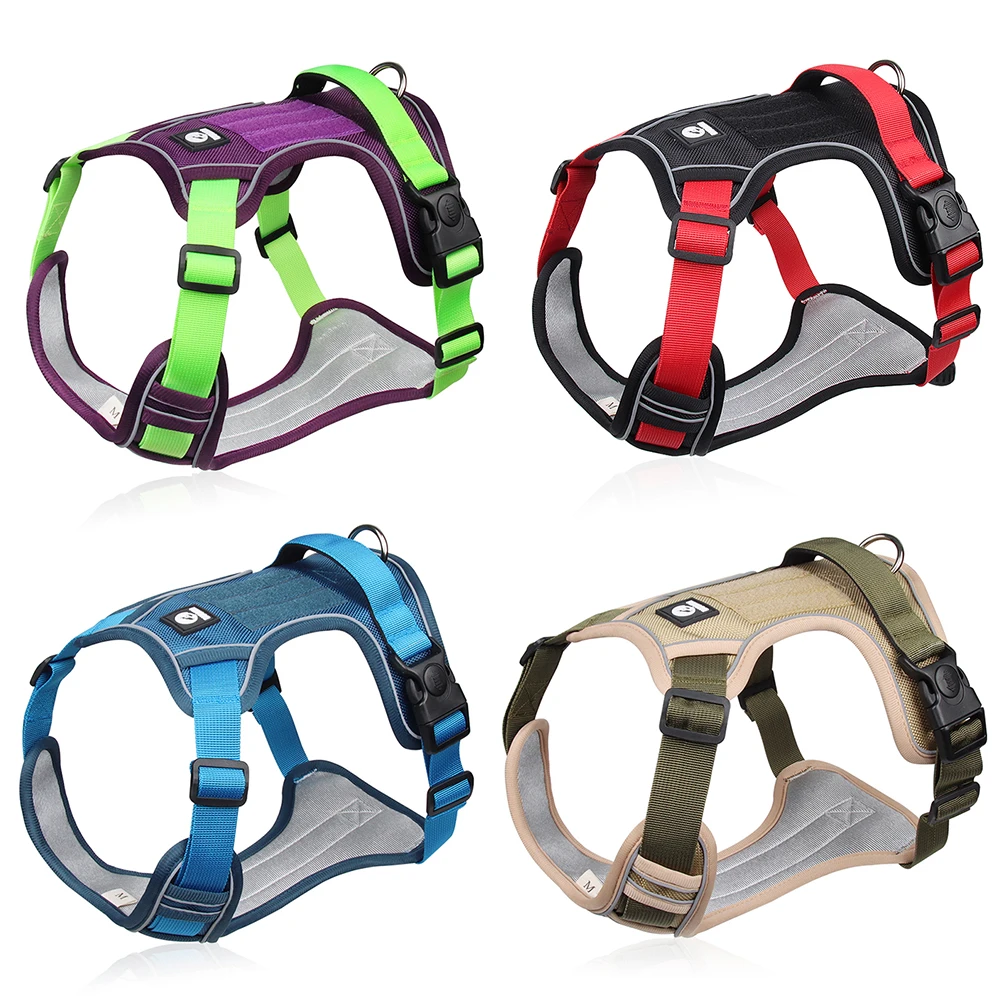 Medium Large Dog Harnesses Collar Labrador Army Reflective Adjustable Harness Oxford Cloth Pet Vest Training Hound Walk the Dog