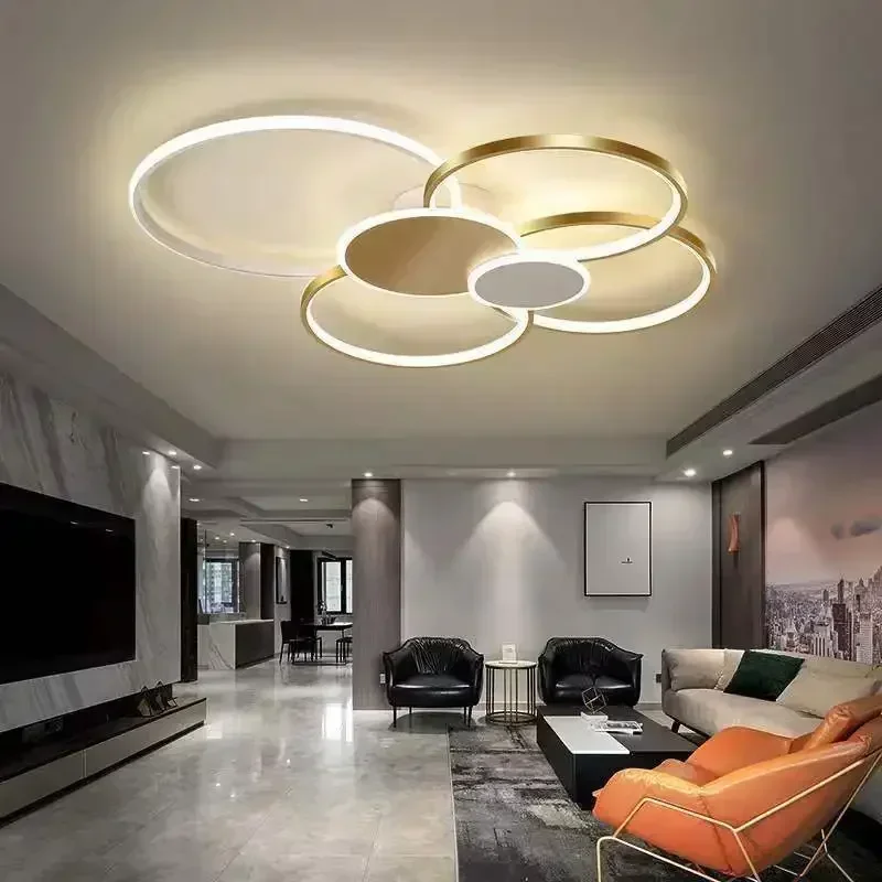Modern LED Ceiling Light For Bedroom Living Dining Room Minimalist Circular Ceiling Lamp Indoor Lustre Remote Control Chandelier