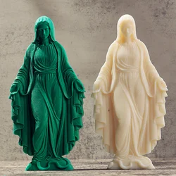 Virgin Mary Prayer Silicone Candle Mold DIY Statue of Liberty Aromatherapy Resin Gypsum Mold Handmade Soap Crafts Decoration