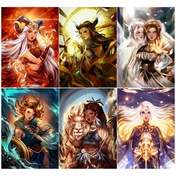 5D DIY Zodiac Warriors Diamond Painting Libra Scorpio Art Virgo Hobby Embroidery Kit Cross Stitch Mosaic Home Wall Decor Gift