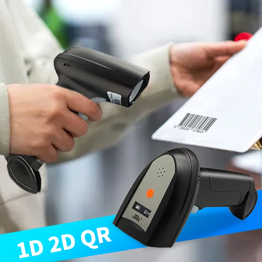658DPG Rugged Stock 2.4G1D Wireless USB Barcode Scanner Fast Scanning Speed 2D Barcode Reader QR Code Scanner Black For Sale