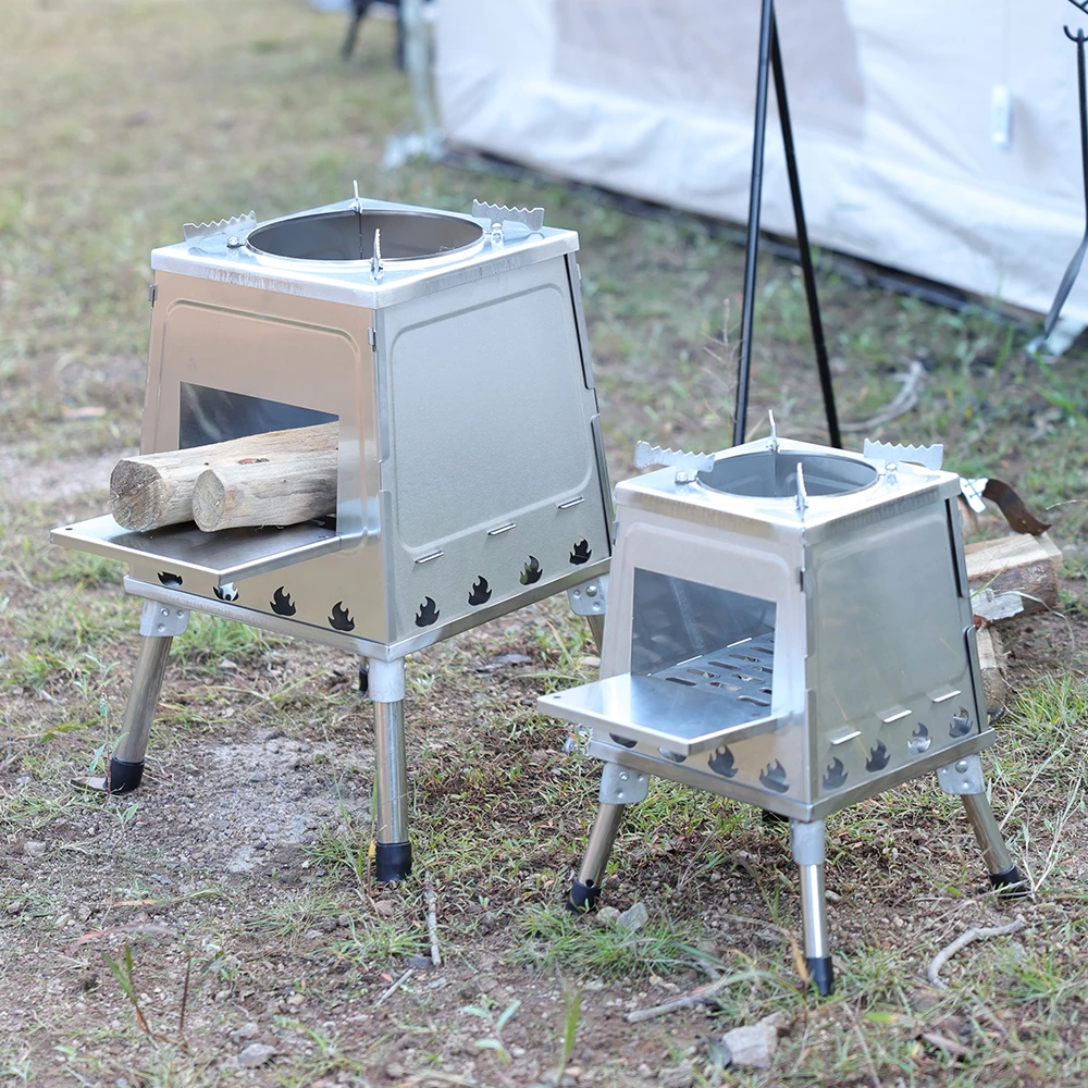 T220B Modern Stainless Steel Wood Stove For Outdoor Camping Picnics & Adventures-All-Season Use