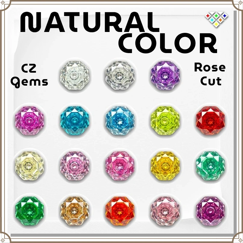 

Natural Colorful Cubic Zirconia Stones, High Carbon Diamond Millennium Octagon Rose Cut for Custom Jewelry Design&Setting Needs
