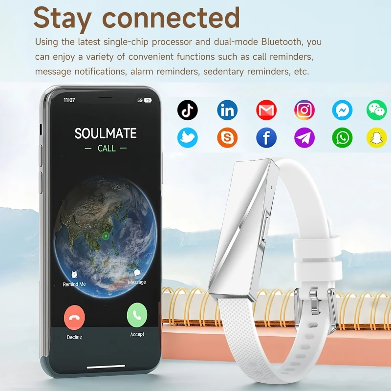 สายรัดข้อมือสมาร์ทกันน้ําฟิตเนส Heart Rate ความดันโลหิตเลือดออกซิเจน Monitor กีฬา Tracker สร้อยข้อมืออิเล็กทรอนิกส์ Smart Watch