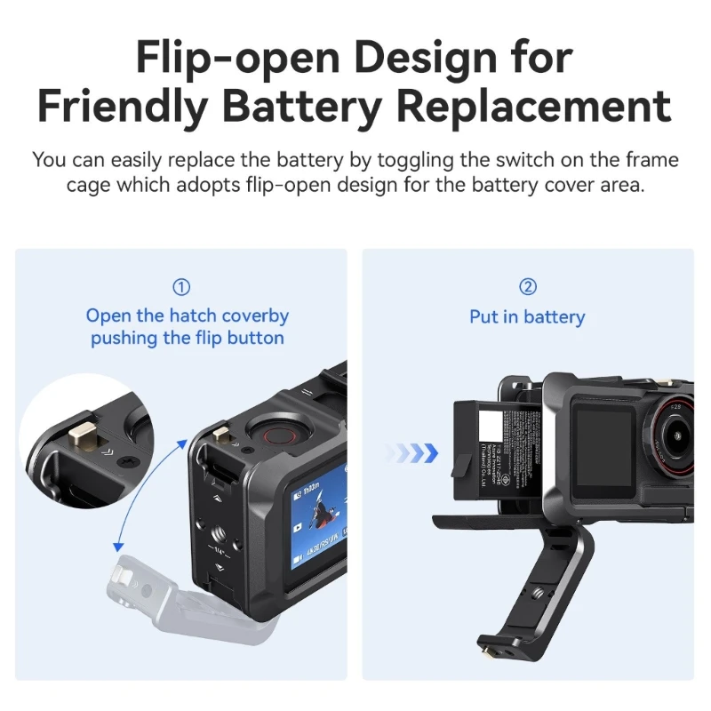 Rangka Pelindung Paduan Aluminium Sangkar Kamera Rilis Cepat untuk Aksi 4/3