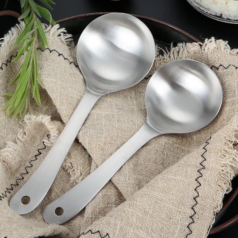 Stainless Steel Rice Soup Spoon Long Handle Stirring Dessert Spoons Golden Mirror Polished Tableware