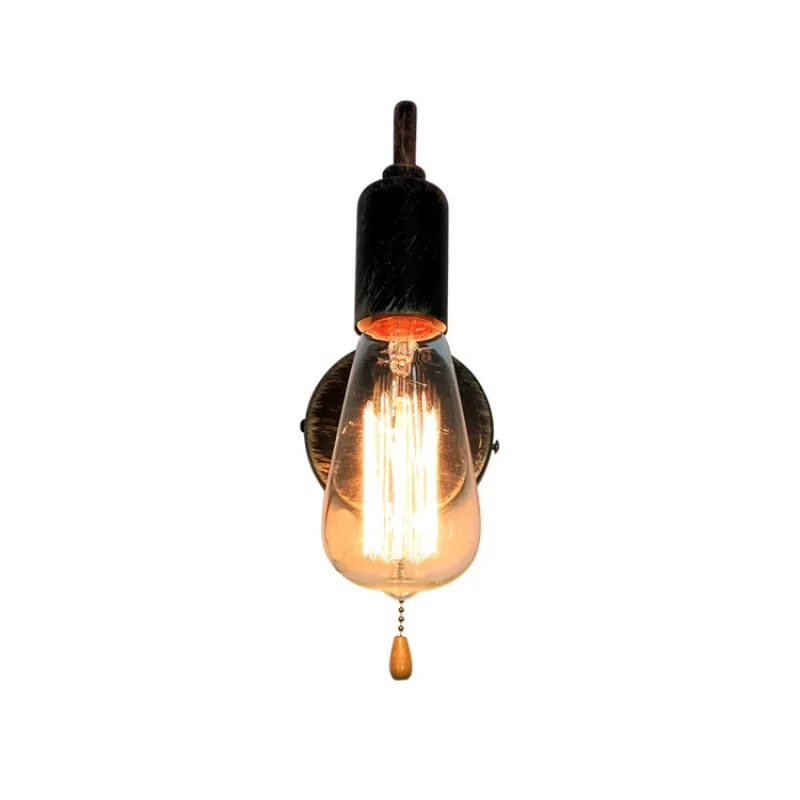 Nordic Industrial Wall Lamp Iron Black E27 Indoor Lighting Bedside Bathroom Bedroom Lamp Sconce Wall Light Fixture Decor