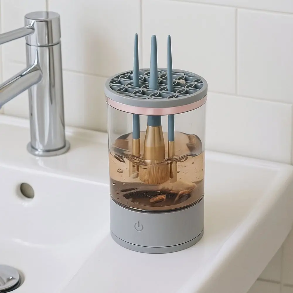 Automatic Spinning Electric Makeup Brush Cleaner Efficient Time-Saving Makeup Brush Cleaner Quick Drying 3 in 1