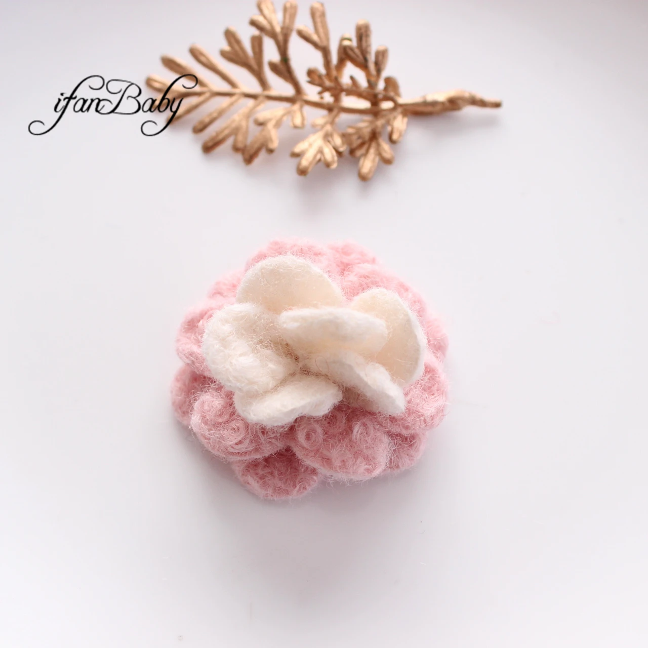 Fashion Kids DIY Accessories 5cm Felt Wool Flower Flat Back Girl Hair Flowers