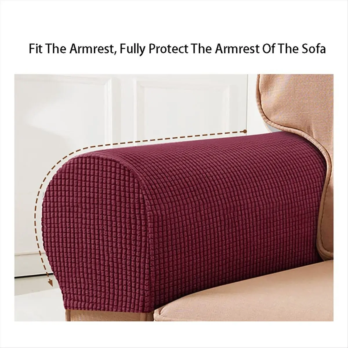 ABNH 2 Stück Weiche Dehnbare Plüsch-Armlehnenbezüge, Stretch-Armlehnenbezüge für Stühle/Sofas, Couch-Armbezüge, Weiß