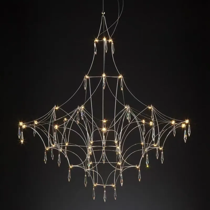 Gypsy Firefly Duplex Villa Living Room Simple Modern Crystal Apartment High Staircase Chandelier
