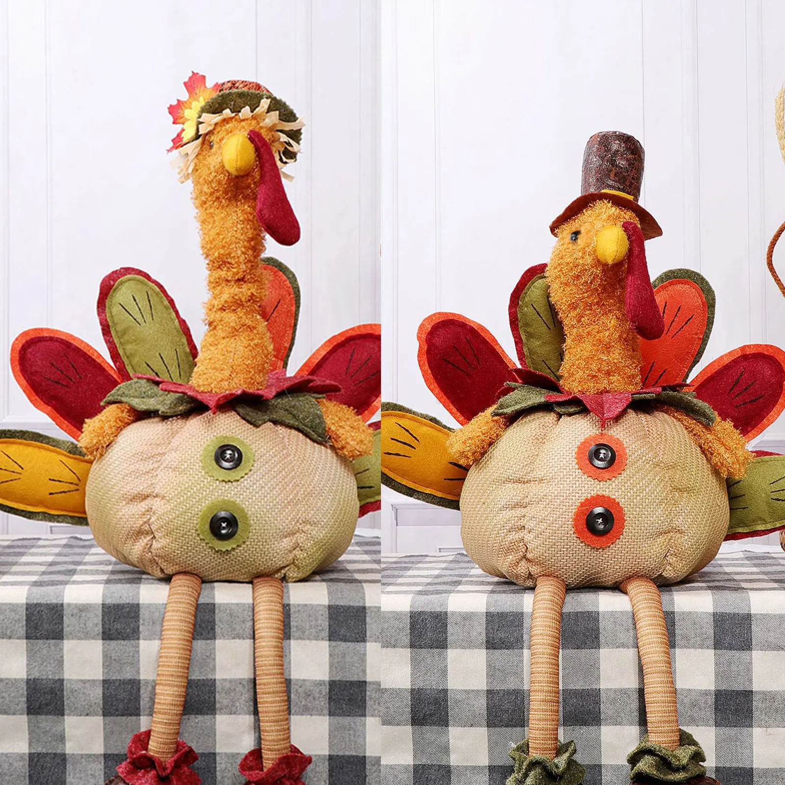 

Turkeys Figurines For Fall Decor Colorful Party Decor Props For Fall Festival