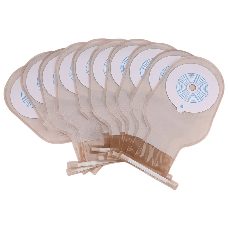 Sacos de ostomia pork, malotes drenáveis de uma peça para colostomia, ileostomia, cuidados com a estoma, 20-60mm, válvula de drenagem econômica, sacos de colostomia