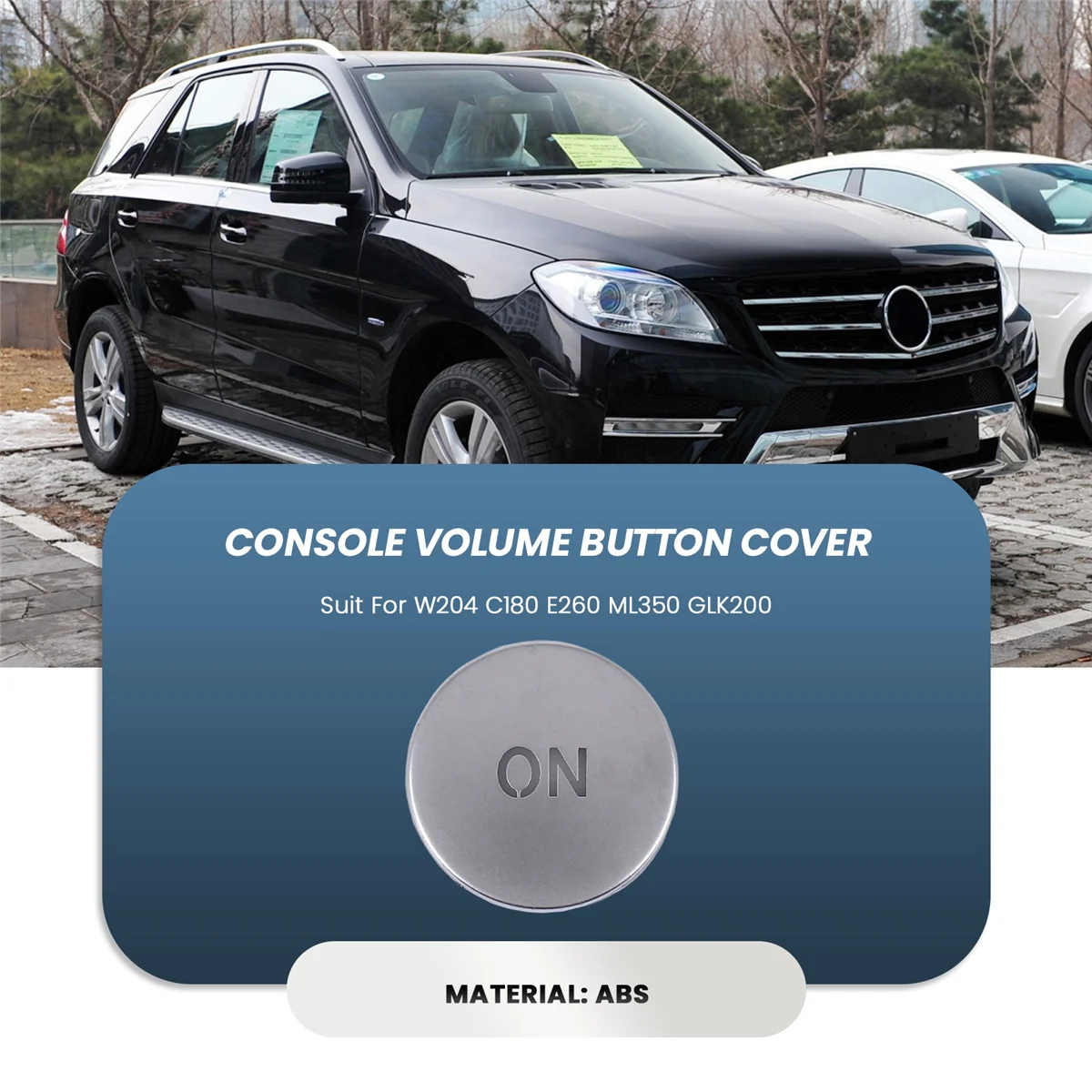 Car Console Volume Multimedia Switch Button Cover Trim for Benz W204 C180 E260 ML350 GLK200 Interior Accessories