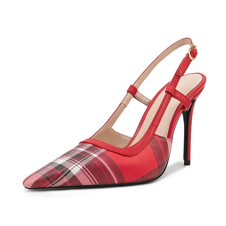 

Bloomsteps2026 New European and American Pointed Toe Stiletto Heel Closed Toe Printed Women's Sandals