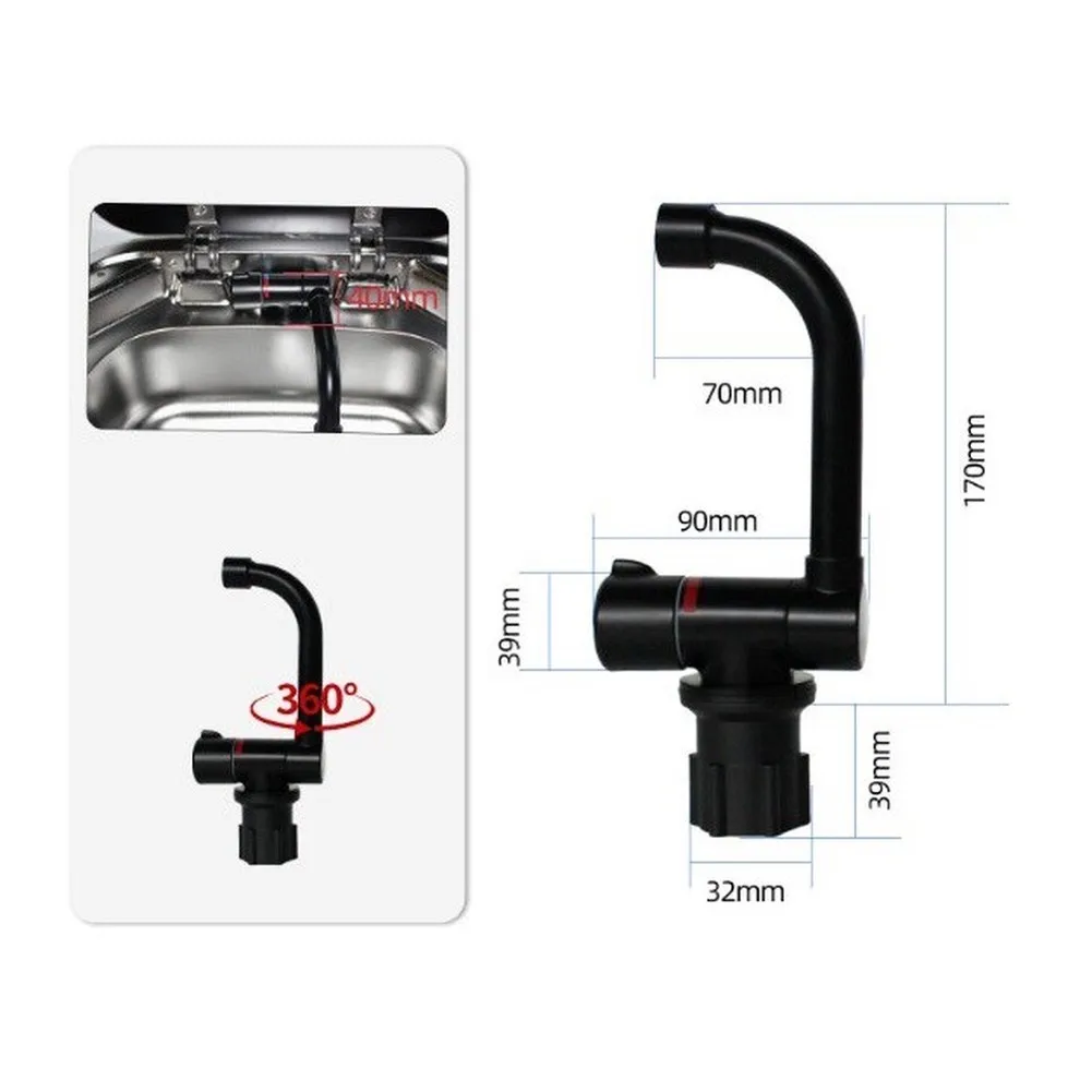 Swivel Brass Basin Faucet with Robust Construction for RV For Caravan Compact Bathroom Kitchen Sink Installation