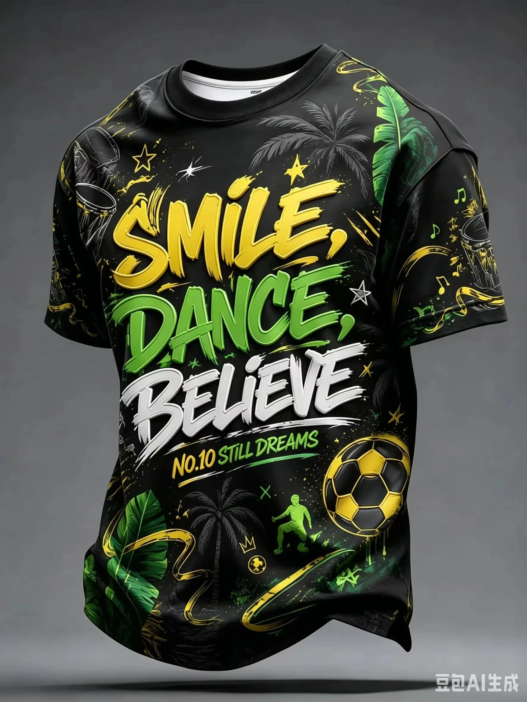 Brazilian Design Style Printed Fan Shirt, Suitable for Families and Children's Casual Breathable Quick Drying2026-2027 T-shirt