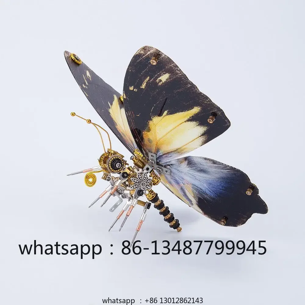 

New Precision Metal Assembly Straw Base Butterfly Punk Toy Gift Christmas 3D Decorative Gift