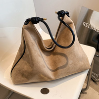 Vintage Scrub Leather women handbag large Capacity Winter new design female Hobos Shoulder bags ladies Faux Suede big tote