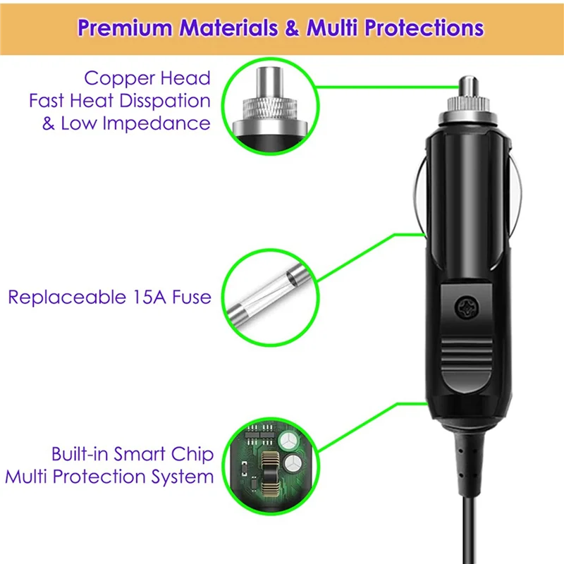 

A33T-5X 100W 12V-24V Universal Car Charger USB-C PD 5V 9V 12V 15V 3A 20V 5A For Mac Book Laptops Tablets Smartphones