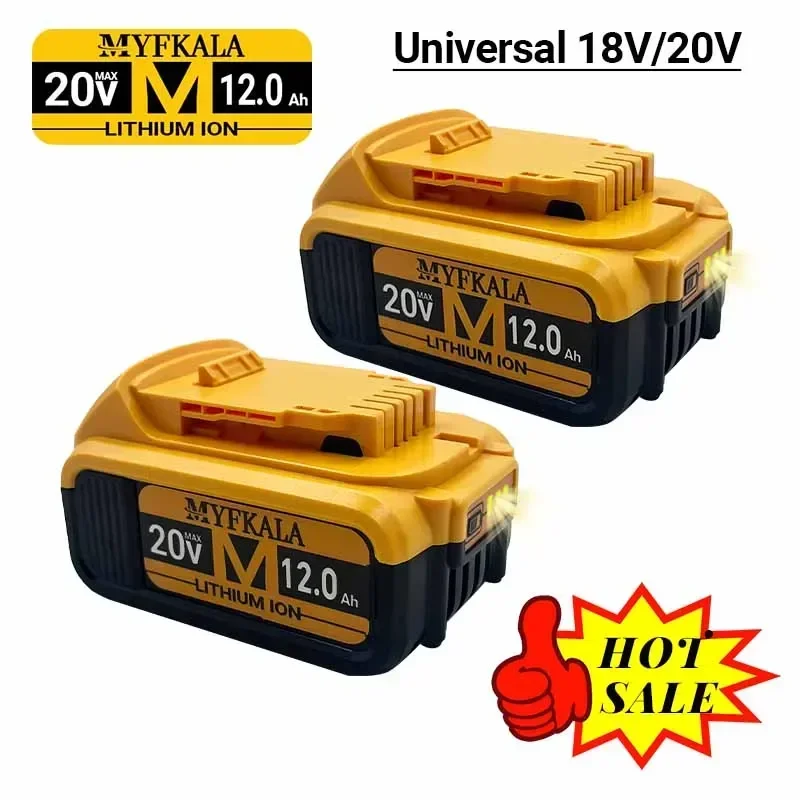 

100% оригинальный аккумулятор 12000 мАч 20 В для электроинструмента Dewalt DCB206 20 В 12,0 Ач аккумулятор DCB206 20 В DCB205 DCB200